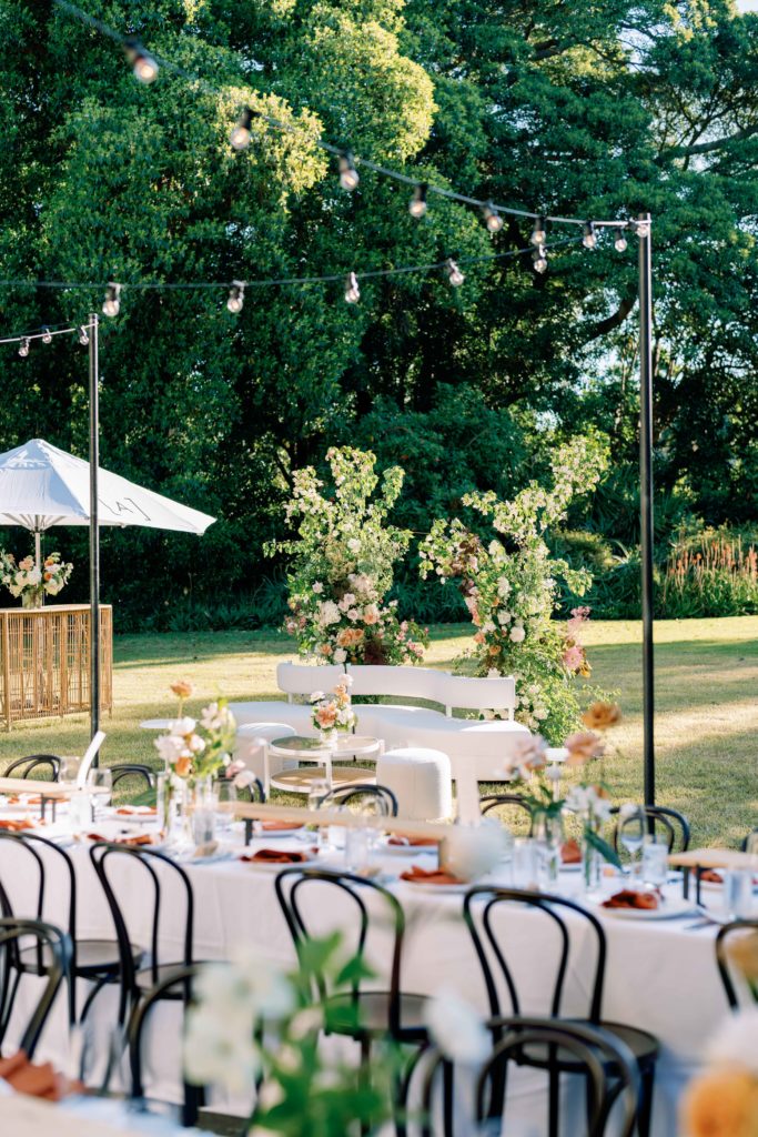 Reception styling at gardens house botanical gardens