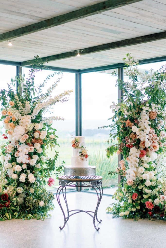 Wedding floral installation in Stones of the Yarra Valley