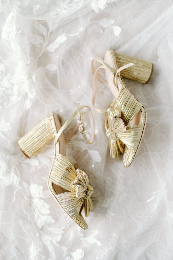 a bride's designer shoes