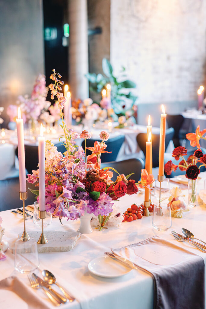 The use of fresh produce in wedding styling tablescapes is a 2024 wedding trend that is here to stay